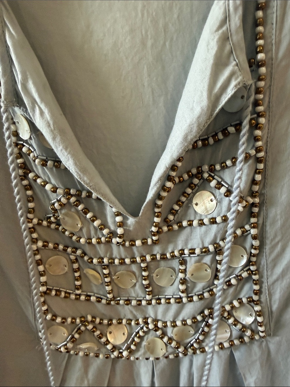 Ruby Rd. Light Gray Embellished Peasant Tunic - Picture 2 of 6